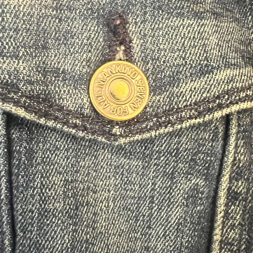 7 For All Mankind Dark Blue Jean Jacket Women size small like new - Picture 3 of 6